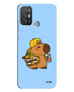 Чехол для TECNO Pop 6 Pro (BE8) с картинкой «Капибара на скейте»