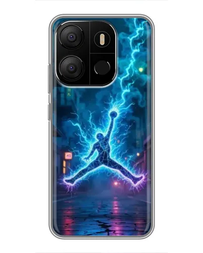 Чехол для TECNO Pop 7 Pro с картинкой «Jordan Gold Jumpman»