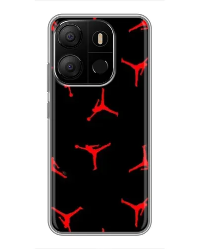 Чехол для TECNO Pop 7 Pro с картинкой «Jordan Red Pattern»