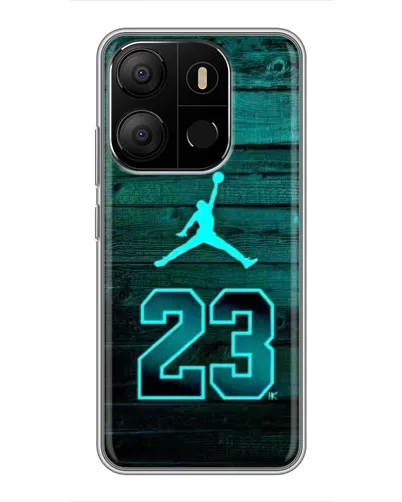 Чехол для TECNO Pop 7 Pro с картинкой «Jordan Cyan 23»