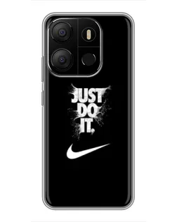 Чехол для TECNO Pop 7 Pro с картинкой «Текстовый принт Nike»