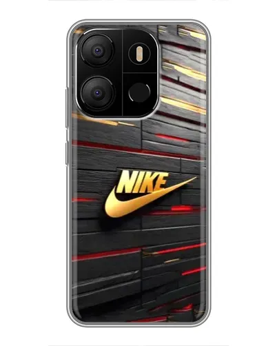 Чехол для TECNO Pop 7 Pro с картинкой «Золотой Nike на металле» Чехол для TECNO Pop 7 Pro с картинкой «Золотой Nike на металле»