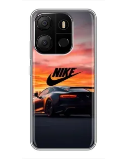 Чехол для TECNO Pop 7 Pro с картинкой «Nike и суперкар»