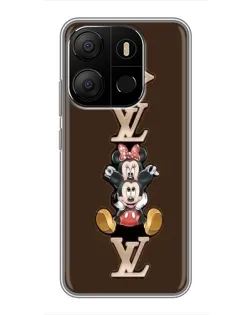 Чехол для TECNO Pop 7 Pro с картинкой «LV и Микки Маус»