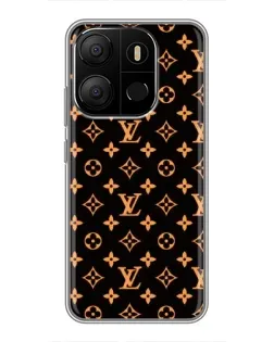 Чехол для TECNO Pop 7 Pro с картинкой «Золотая монограмма LV»