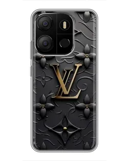 Чехол для TECNO Pop 7 Pro с картинкой «Кожаная текстура LV»