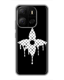 Чехол для TECNO Pop 7 Pro с картинкой «Цветочная монограмма»