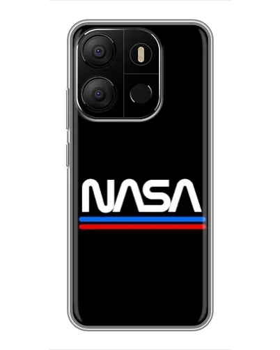 Чехол для TECNO Pop 7 Pro с картинкой «NASA — классика Red Blue» Чехол для TECNO Pop 7 Pro с картинкой «NASA — классика Red Blue»