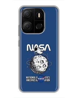 Чехол для TECNO Pop 7 Pro с картинкой «NASA — лунная миссия»
