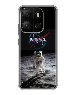 Чехол для TECNO Pop 7 Pro с картинкой «Астронавт на Луне»