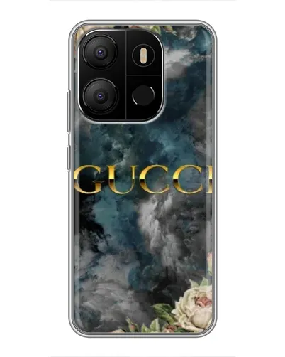 Чехол для TECNO Pop 7 Pro с картинкой «Абстрактные цветы Gucci» Чехол для TECNO Pop 7 Pro с картинкой «Абстрактные цветы Gucci»
