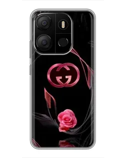 Чехол для TECNO Pop 7 Pro с картинкой «Gucci — неоновая роза» Чехол для TECNO Pop 7 Pro с картинкой «Gucci — неоновая роза»
