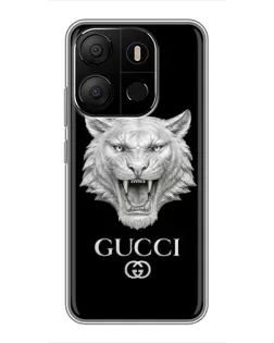 Чехол для TECNO Pop 7 Pro с картинкой «Gucci — серебряный лев» Чехол для TECNO Pop 7 Pro с картинкой «Gucci — серебряный лев»