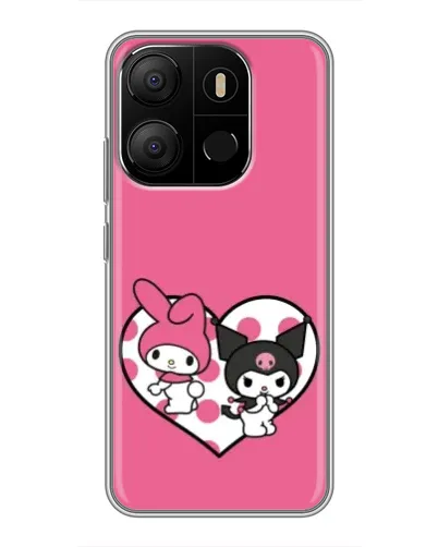 Чехол для TECNO Pop 7 Pro с картинкой «Kuromi и My Melody»