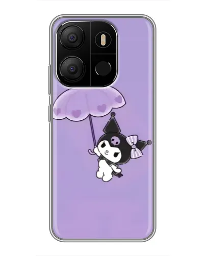 Чехол для TECNO Pop 7 Pro с картинкой «Kuromi с зонтиком»