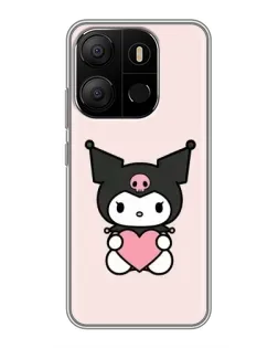 Чехол для TECNO Pop 7 Pro с картинкой «Kuromi и сердце»