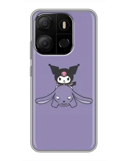 Чехол для TECNO Pop 7 Pro с картинкой «Kuromi на лиловом фоне»