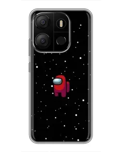 Чехол для TECNO Pop 7 Pro с картинкой «Красный Among Us»