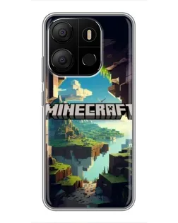Чехол для TECNO Pop 7 Pro с картинкой «Пещера Майнкрафт»