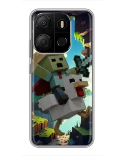Чехол для TECNO Pop 7 Pro с картинкой «Стив и гусь»