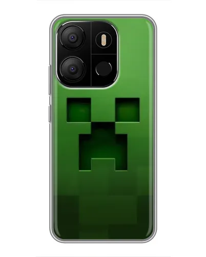 Чехол для TECNO Pop 7 Pro с картинкой «Крипер микро-дизайн» Чехол для TECNO Pop 7 Pro с картинкой «Крипер микро-дизайн»