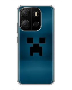 Чехол для TECNO Pop 7 Pro с картинкой «Крипер текстура»