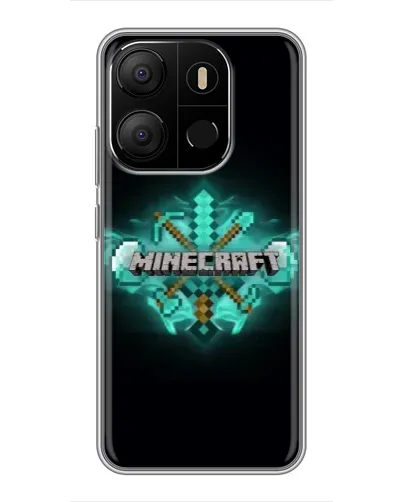 Чехол для TECNO Pop 7 Pro с картинкой «Minecraft Diamond лого» Чехол для TECNO Pop 7 Pro с картинкой «Minecraft Diamond лого»