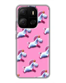 Чехол для TECNO Pop 7 Pro с картинкой «Единороги на розовом» Чехол для TECNO Pop 7 Pro с картинкой «Единороги на розовом»