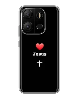 Чехол для TECNO Pop 7 Pro с картинкой «Сердце - Jesus» Чехол для TECNO Pop 7 Pro с картинкой «Сердце - Jesus»