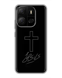 Чехол для TECNO Pop 7 Pro с картинкой «Графический крест Jesus»