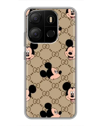 Чехол для TECNO Pop 7 Pro с картинкой «Брендовый паттерн Микки» Чехол для TECNO Pop 7 Pro с картинкой «Брендовый паттерн Микки»