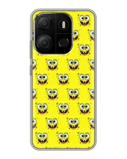 Чехол для TECNO Pop 7 Pro с картинкой «Паттерн Губка Боб»
