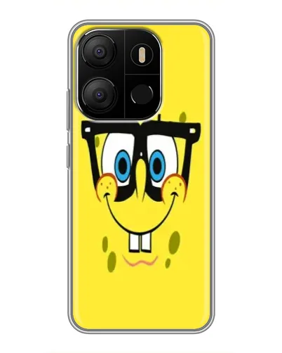 Чехол для TECNO Pop 7 Pro с картинкой «Минималистичный Спанч Боб» Чехол для TECNO Pop 7 Pro с картинкой «Минималистичный Спанч Боб»