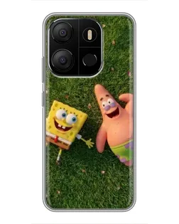 Чехол для TECNO Pop 7 Pro с картинкой «Друзья на лужайке»