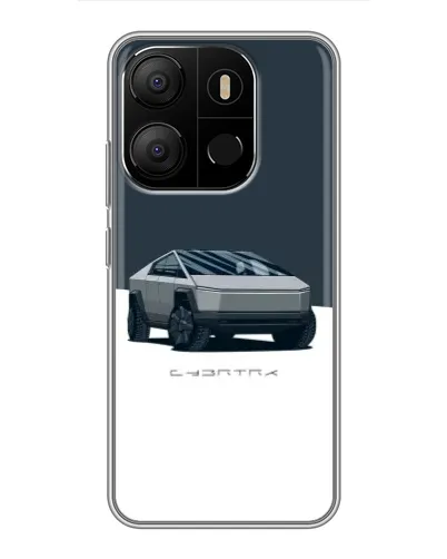 Чехол для TECNO Pop 7 Pro с картинкой «Серебристый Cybertruck Tesla» Чехол для TECNO Pop 7 Pro с картинкой «Серебристый Cybertruck Tesla»