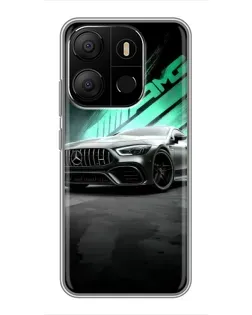 Чехол для TECNO Pop 7 Pro с картинкой «Темный Mercedes AMG»