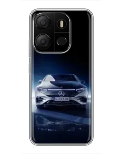 Чехол для TECNO Pop 7 Pro с картинкой «Ночной Mercedes EQ»