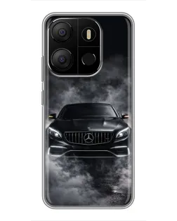 Чехол для TECNO Pop 7 Pro с картинкой «Mercedes в дыму»