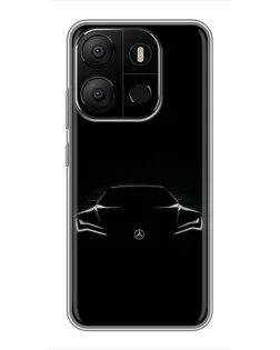 Чехол для TECNO Pop 7 Pro с картинкой «Mercedes — силуэт авто»