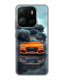Чехол для TECNO Pop 7 Pro с картинкой «Audi в облаках дыма» Чехол для TECNO Pop 7 Pro с картинкой «Audi в облаках дыма»
