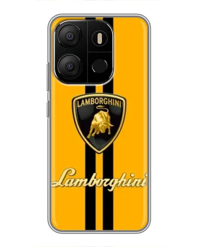 Чехол для TECNO Pop 7 Pro с картинкой «Lamborghini Stripe желтый»