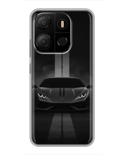 Чехол для TECNO Pop 7 Pro с картинкой «Lamborghini симметрия дорог»