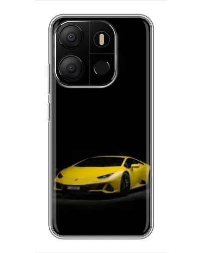 Чехол для TECNO Pop 7 Pro с картинкой «Lamborghini желтый акцент»