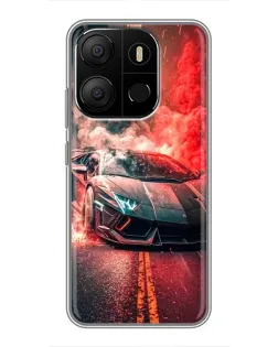Чехол для TECNO Pop 7 Pro с картинкой «Lamborghini красный дым» Чехол для TECNO Pop 7 Pro с картинкой «Lamborghini красный дым»