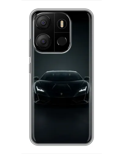 Чехол для TECNO Pop 7 Pro с картинкой «Черный Lamborghini Aventador»