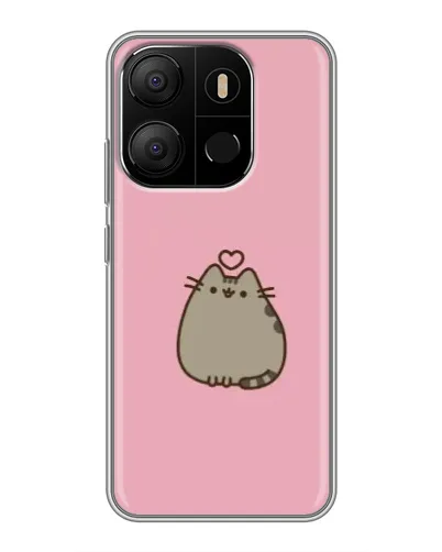 Чехол для TECNO Pop 7 Pro с картинкой «Pusheen сердце»