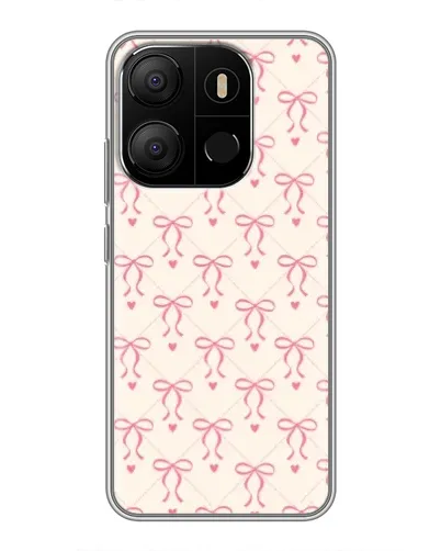 Чехол для TECNO Pop 7 Pro с картинкой «Розовые бантики Coquette»