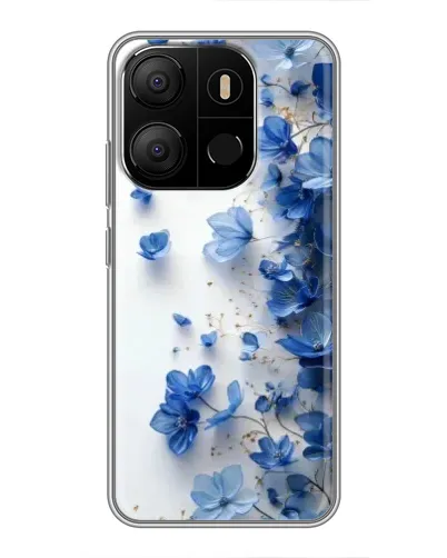 Чехол для TECNO Pop 7 Pro с картинкой «Голубой цветочный каскад» Чехол для TECNO Pop 7 Pro с картинкой «Голубой цветочный каскад»