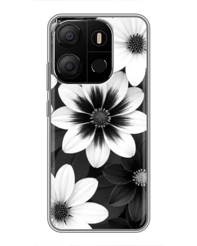 Чехол для TECNO Pop 7 Pro с картинкой «Монохромные астры» Чехол для TECNO Pop 7 Pro с картинкой «Монохромные астры»
