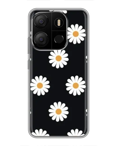 Чехол для TECNO Pop 7 Pro с картинкой «Ромашки на черном» Чехол для TECNO Pop 7 Pro с картинкой «Ромашки на черном»
